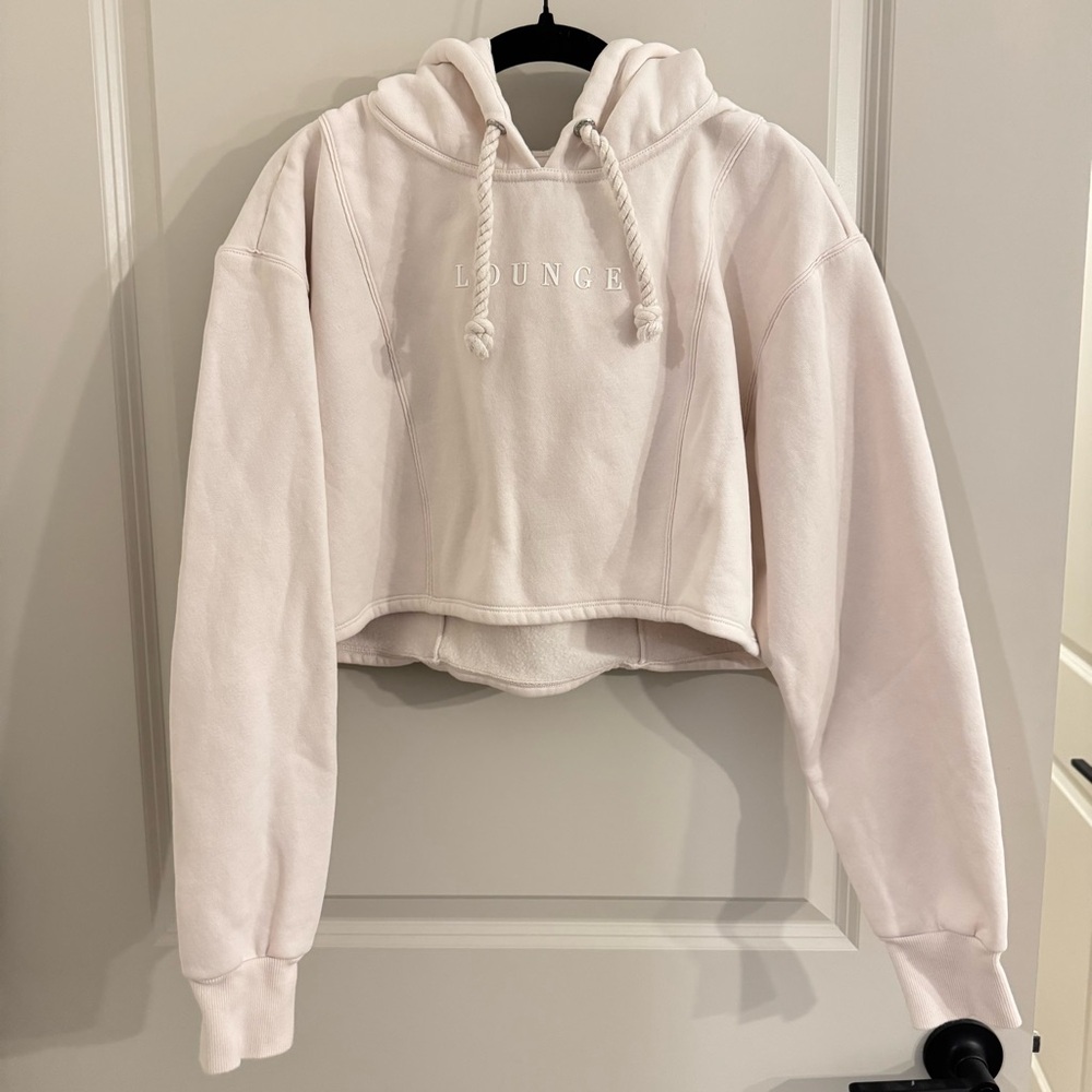 Lounge - Cream Cropped Hoodie